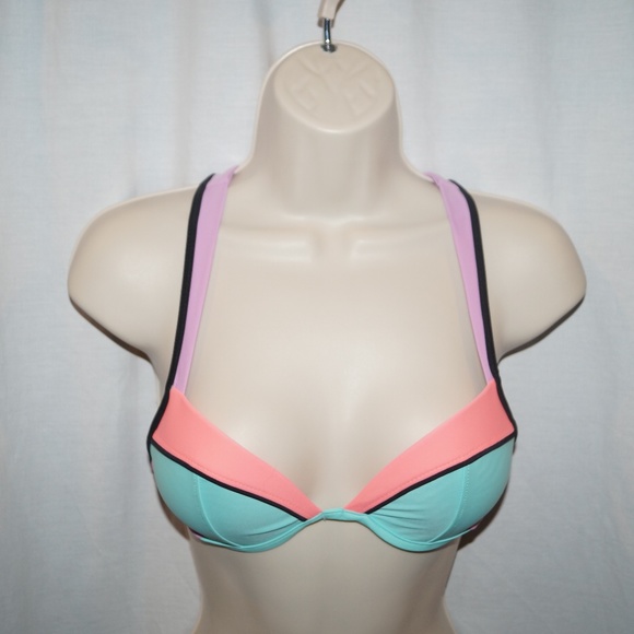 Xhilaration Mint Lilac Coral Colorblock XS Bikini - Picture 3 of 7